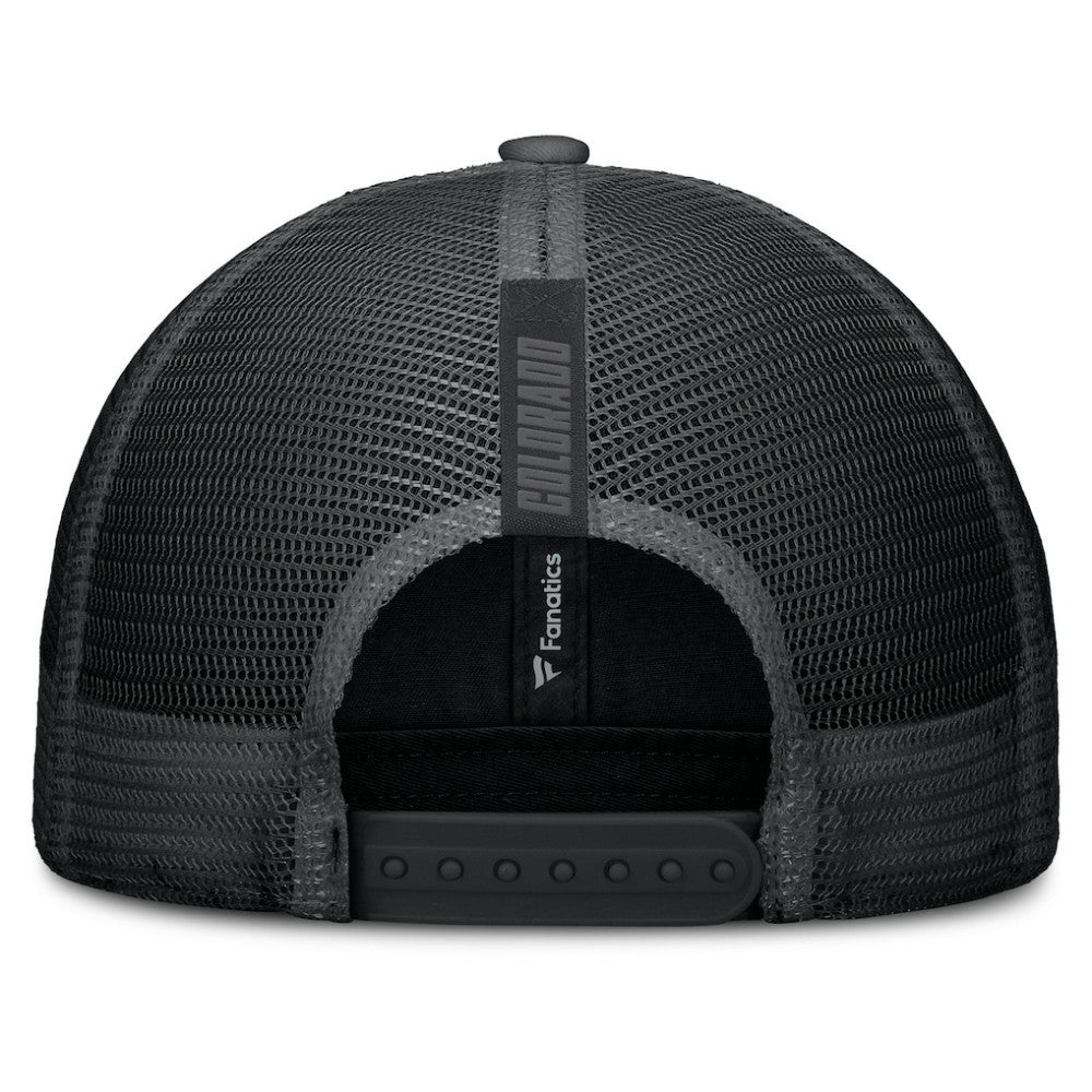 Black Colorado Rockies Fanatics Launch Adjustable Trucker Hat