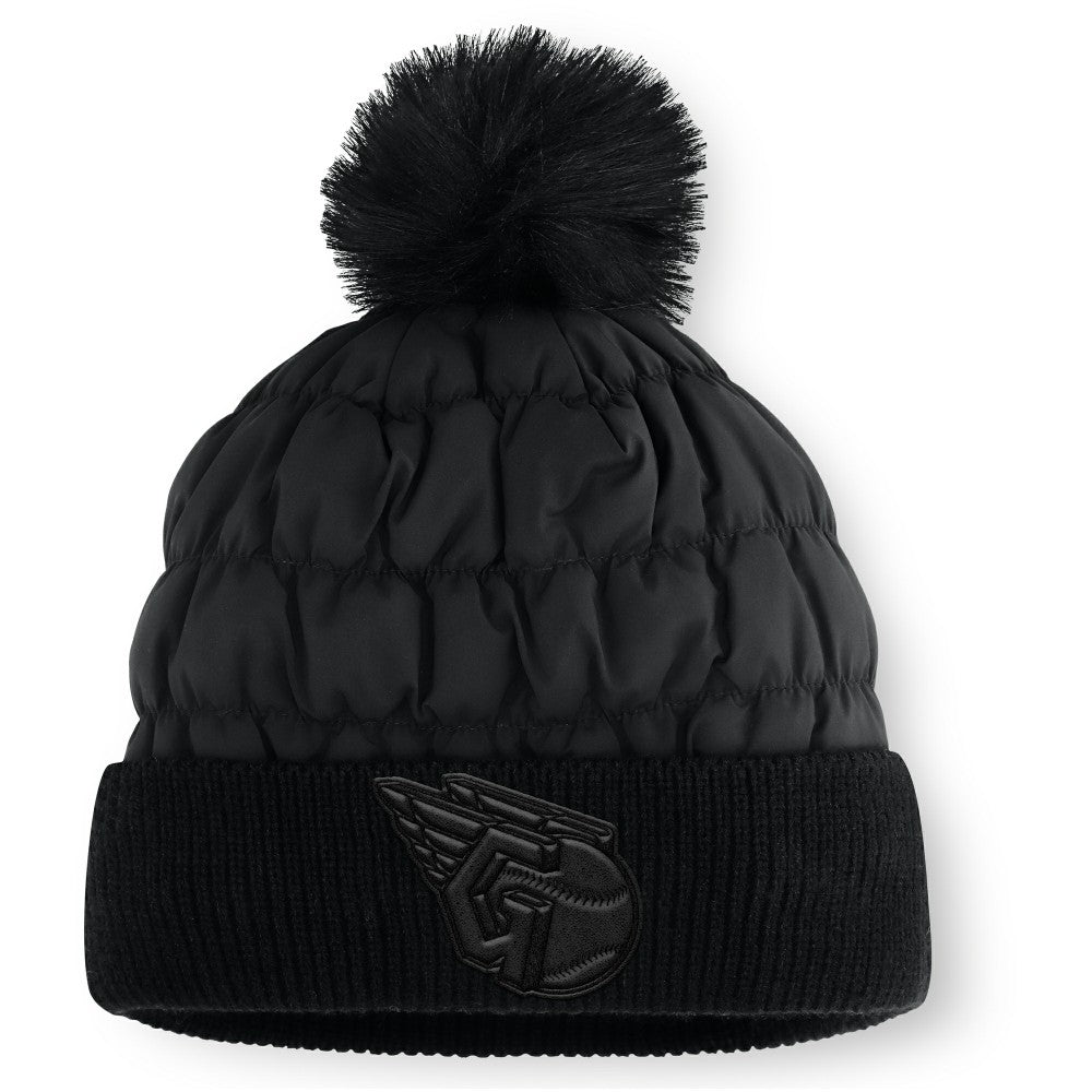 Black Cleveland Guardians Fanatics Nightcap Cuffed Knit Hat with Pom