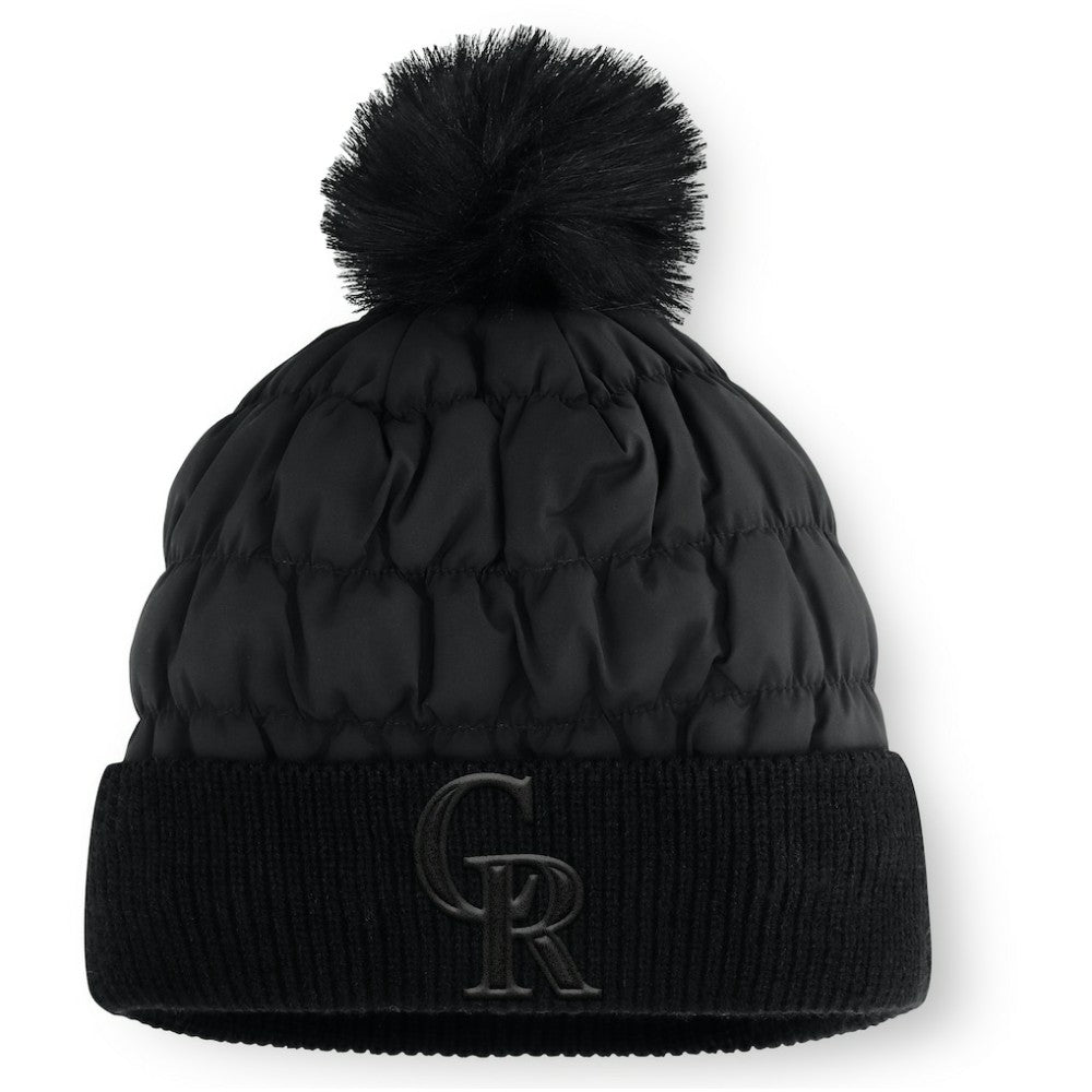 Black Colorado Rockies Fanatics Nightcap Cuffed Knit Hat with Pom