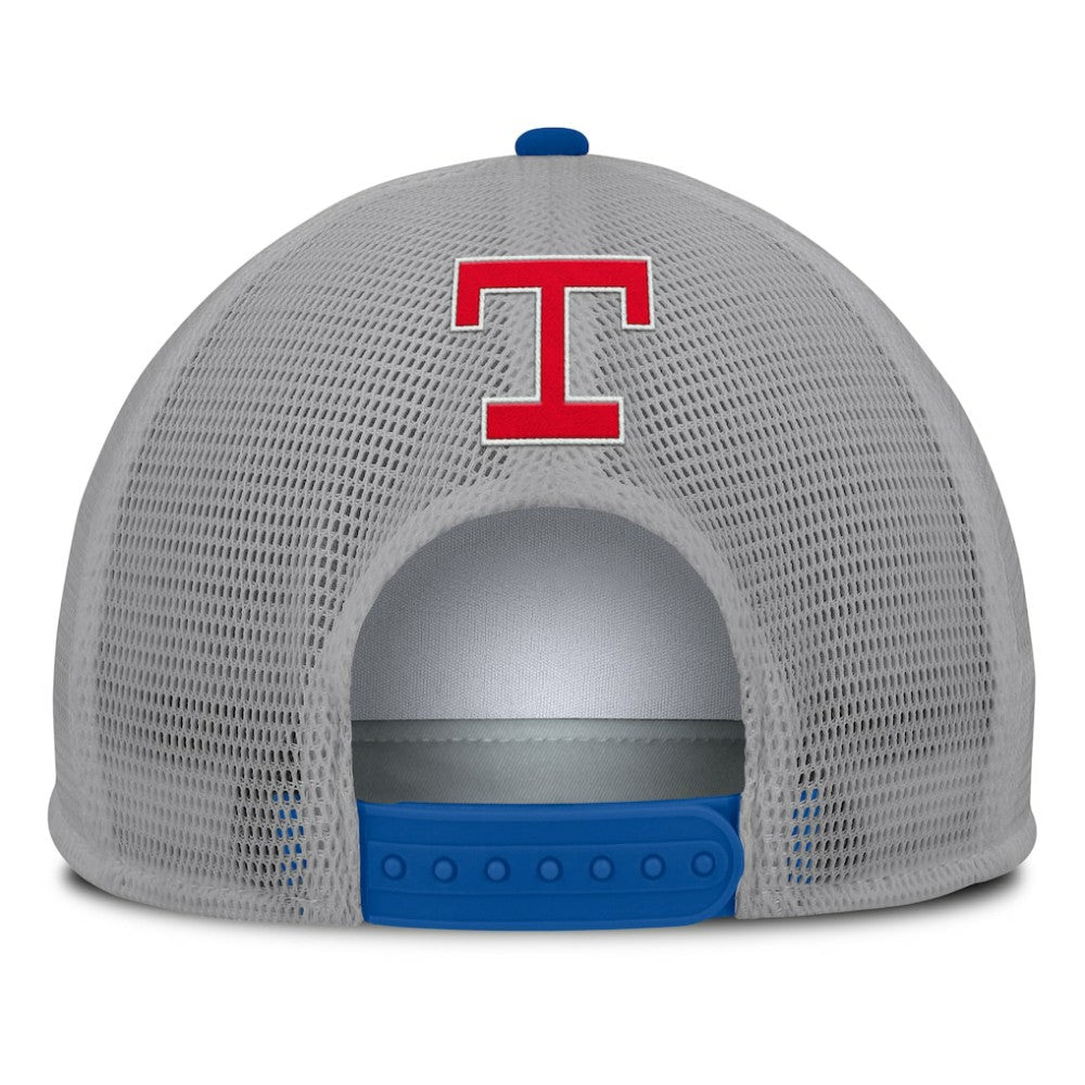 Gray/White Texas Rangers Fanatics Cranked Foam Front Patch Trucker Adjustable Hat