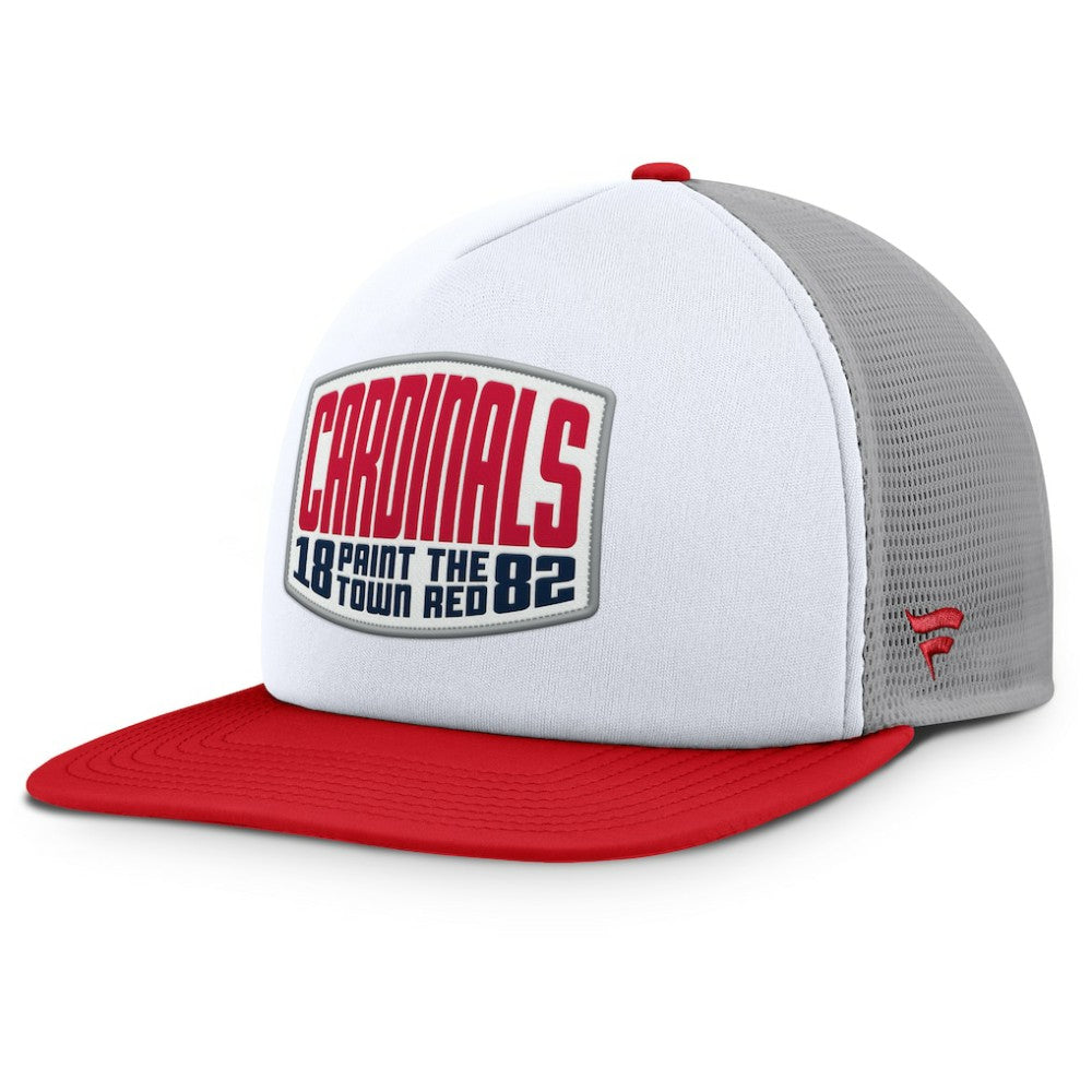 Gray/White St. Louis Cardinals Fanatics Cranked Foam Front Patch Trucker Adjustable Hat