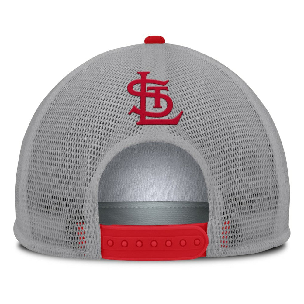 Gray/White St. Louis Cardinals Fanatics Cranked Foam Front Patch Trucker Adjustable Hat