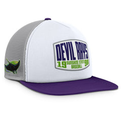 Gray/White Tampa Bay Rays Fanatics Cranked Foam Front Patch Trucker Adjustable Hat
