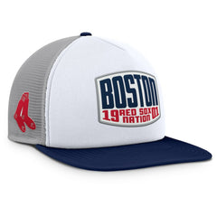 Gray/White Boston Red Sox Fanatics Cranked Foam Front Patch Trucker Adjustable Hat