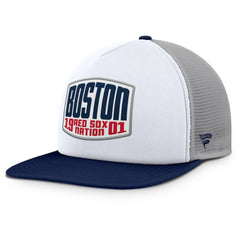 Gray/White Boston Red Sox Fanatics Cranked Foam Front Patch Trucker Adjustable Hat