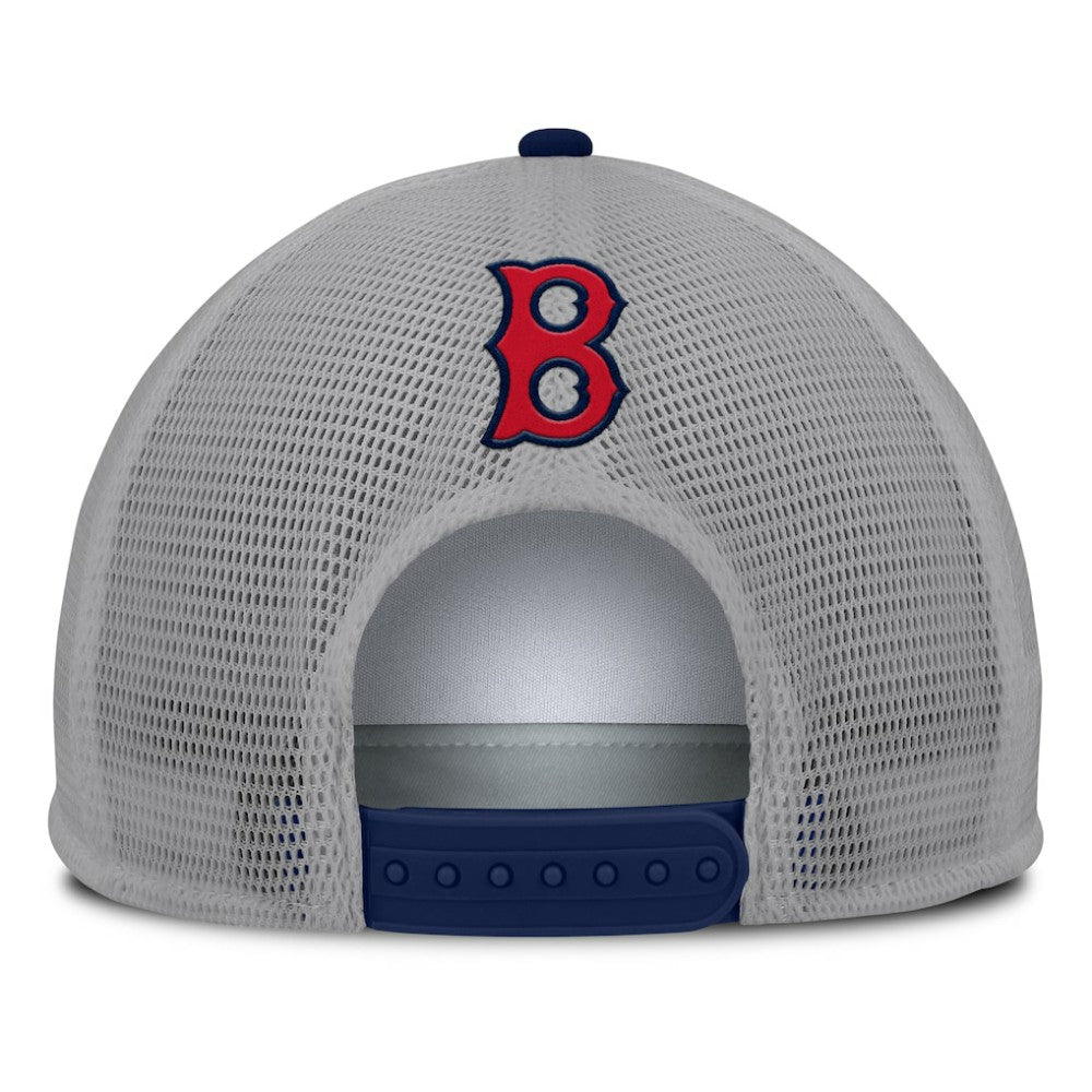 Gray/White Boston Red Sox Fanatics Cranked Foam Front Patch Trucker Adjustable Hat