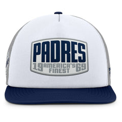 Gray/White San Diego Padres Fanatics Cranked Foam Front Patch Trucker Adjustable Hat