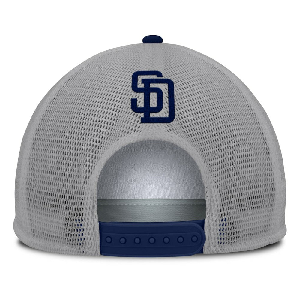 Gray/White San Diego Padres Fanatics Cranked Foam Front Patch Trucker Adjustable Hat