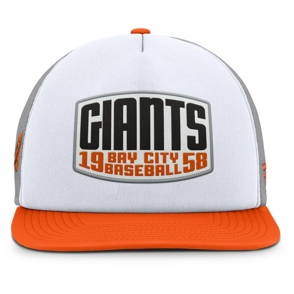 Gray/White San Francisco Giants Fanatics Cranked Foam Front Patch Trucker Adjustable Hat