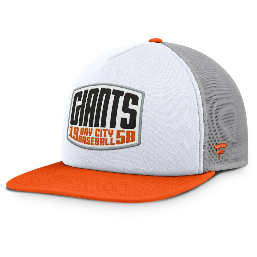 Gray/White San Francisco Giants Fanatics Cranked Foam Front Patch Trucker Adjustable Hat