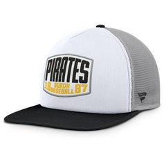 Gray/White Pittsburgh Pirates Fanatics Cranked Foam Front Patch Trucker Adjustable Hat