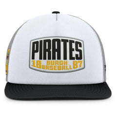 Gray/White Pittsburgh Pirates Fanatics Cranked Foam Front Patch Trucker Adjustable Hat