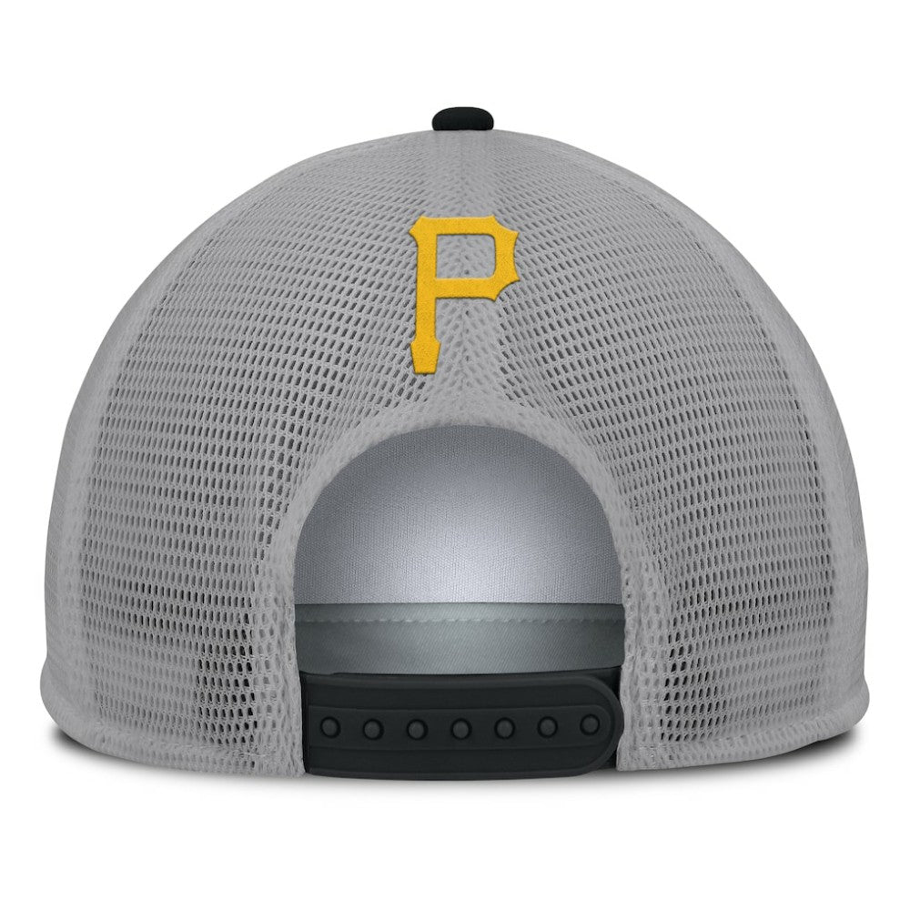 Gray/White Pittsburgh Pirates Fanatics Cranked Foam Front Patch Trucker Adjustable Hat