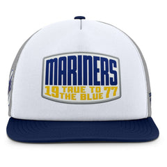 Gray/White Seattle Mariners Fanatics Cranked Foam Front Patch Trucker Adjustable Hat