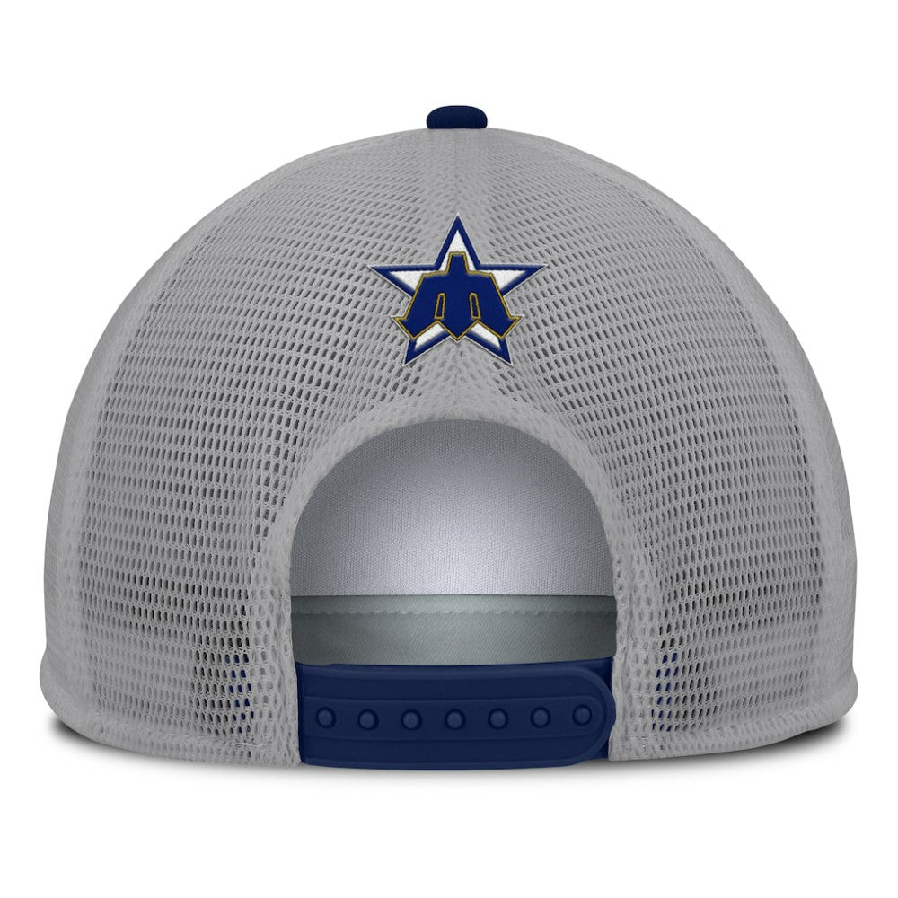Gray/White Seattle Mariners Fanatics Cranked Foam Front Patch Trucker Adjustable Hat