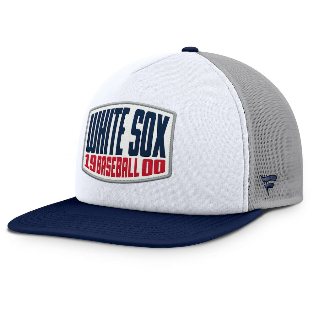 Gray/White Chicago White Sox Fanatics Cranked Foam Front Patch Trucker Adjustable Hat