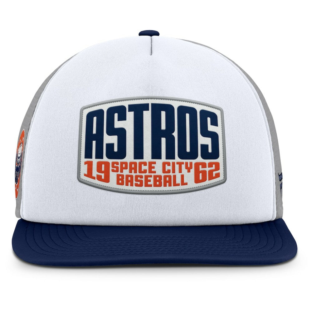 Gray/White Houston Astros Fanatics Cranked Foam Front Patch Trucker Adjustable Hat