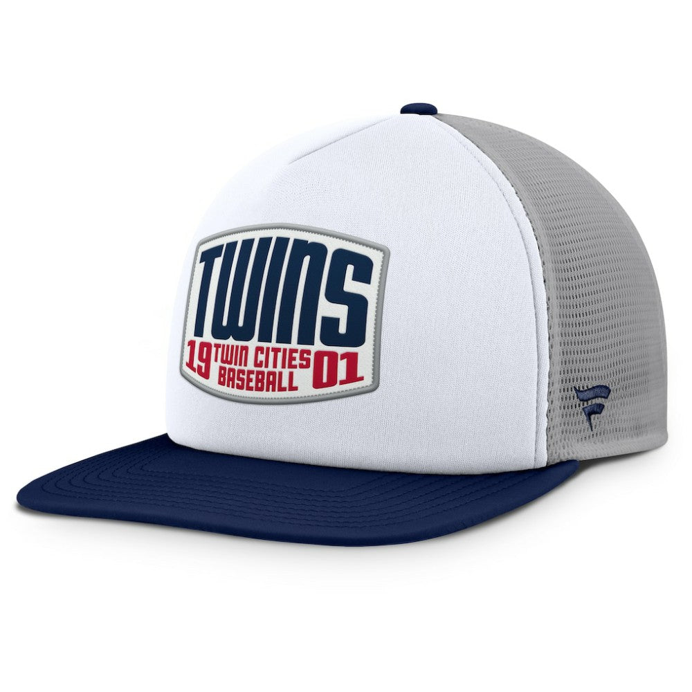 Gray/White Minnesota Twins Fanatics Cranked Foam Front Patch Trucker Adjustable Hat