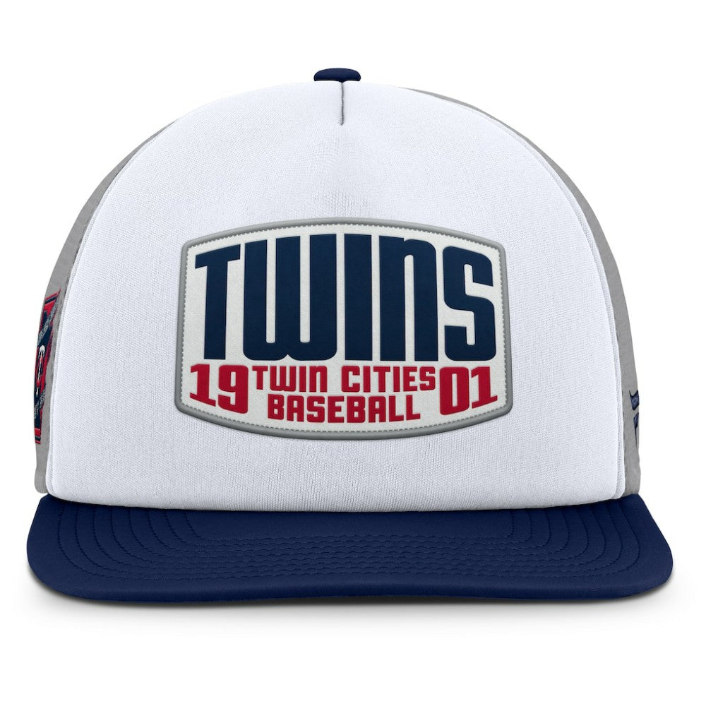 Gray/White Minnesota Twins Fanatics Cranked Foam Front Patch Trucker Adjustable Hat