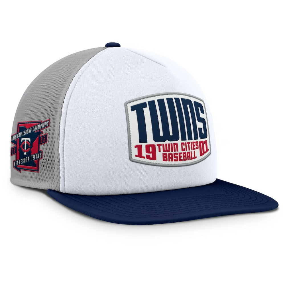 Gray/White Minnesota Twins Fanatics Cranked Foam Front Patch Trucker Adjustable Hat