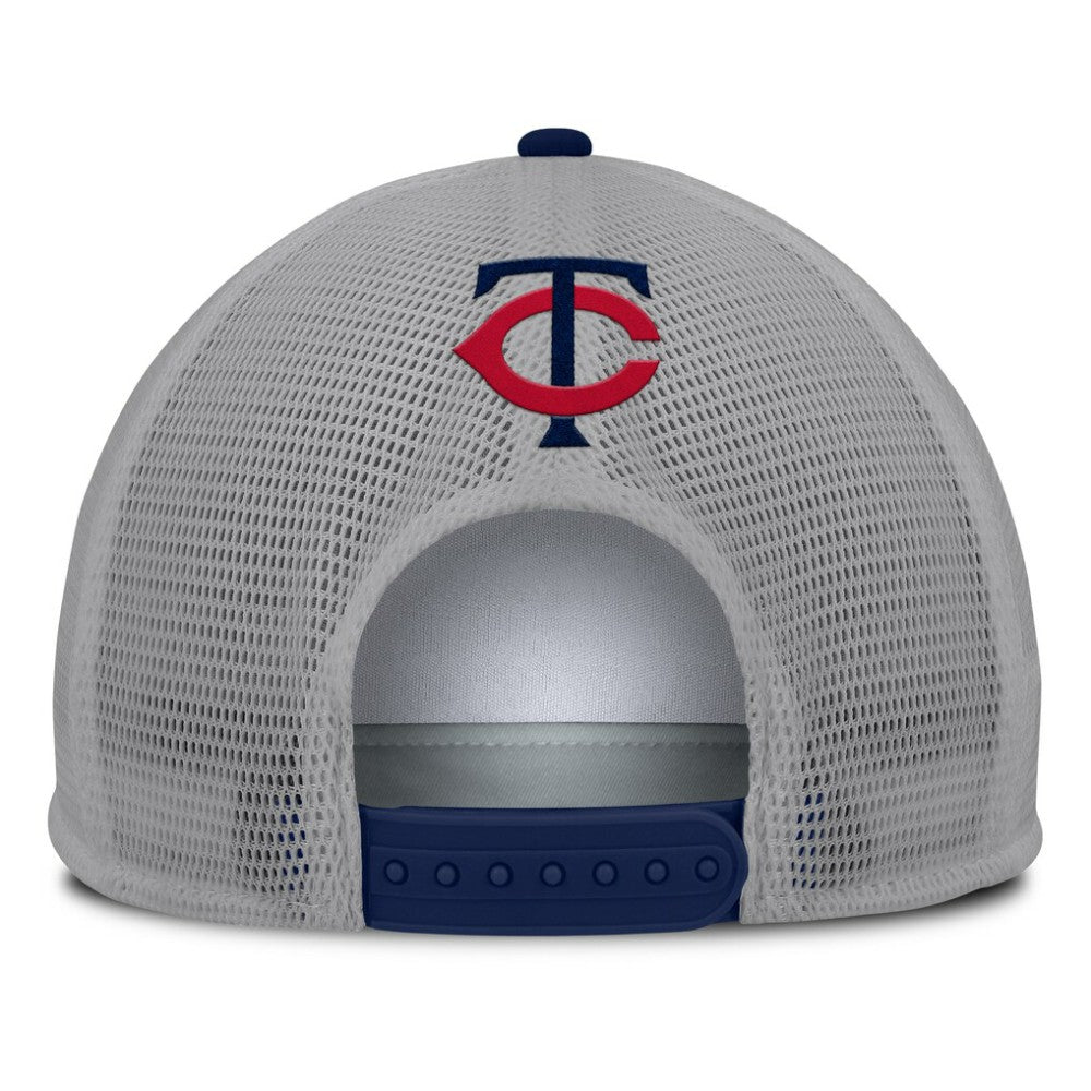 Gray/White Minnesota Twins Fanatics Cranked Foam Front Patch Trucker Adjustable Hat