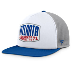 Gray/White Atlanta Braves Fanatics Cranked Foam Front Patch Trucker Adjustable Hat