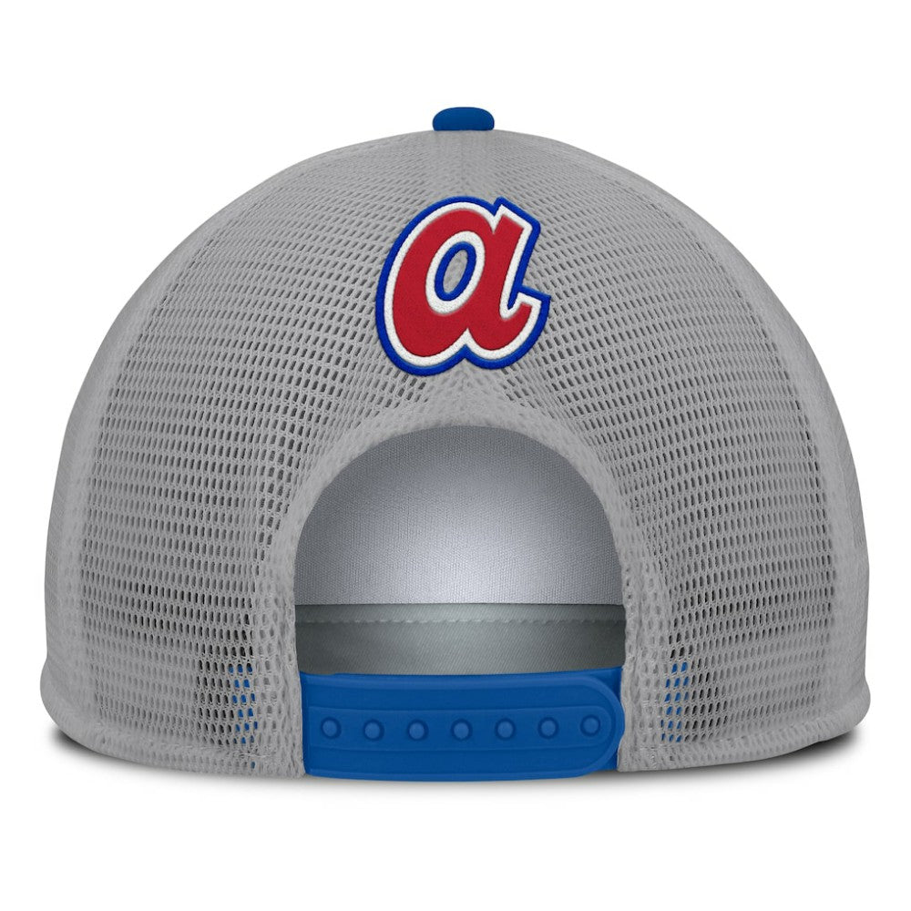 Gray/White Atlanta Braves Fanatics Cranked Foam Front Patch Trucker Adjustable Hat