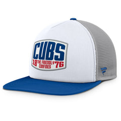 Gray/White Chicago Cubs Fanatics Cranked Foam Front Patch Trucker Adjustable Hat