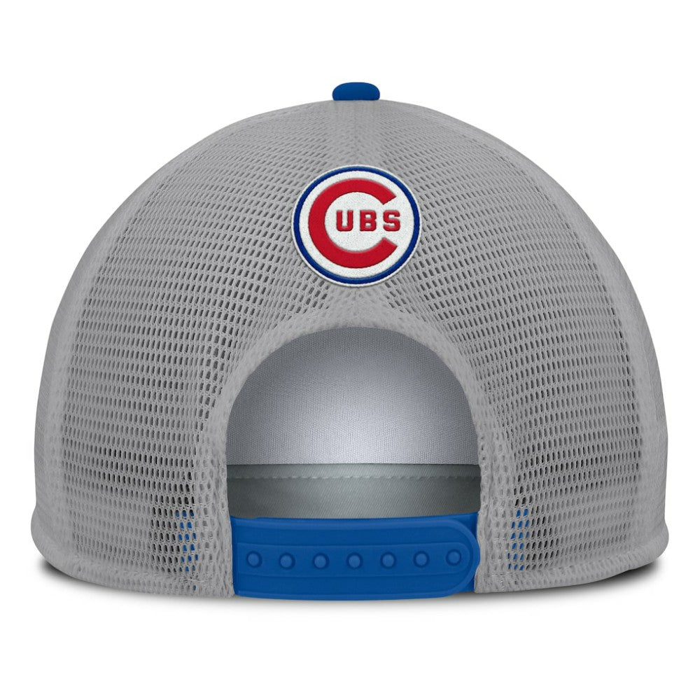 Gray/White Chicago Cubs Fanatics Cranked Foam Front Patch Trucker Adjustable Hat