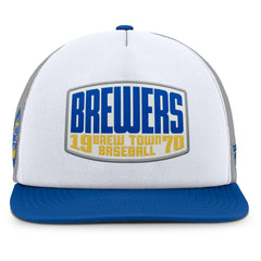 Gray/White Milwaukee Brewers Fanatics Cranked Foam Front Patch Trucker Adjustable Hat