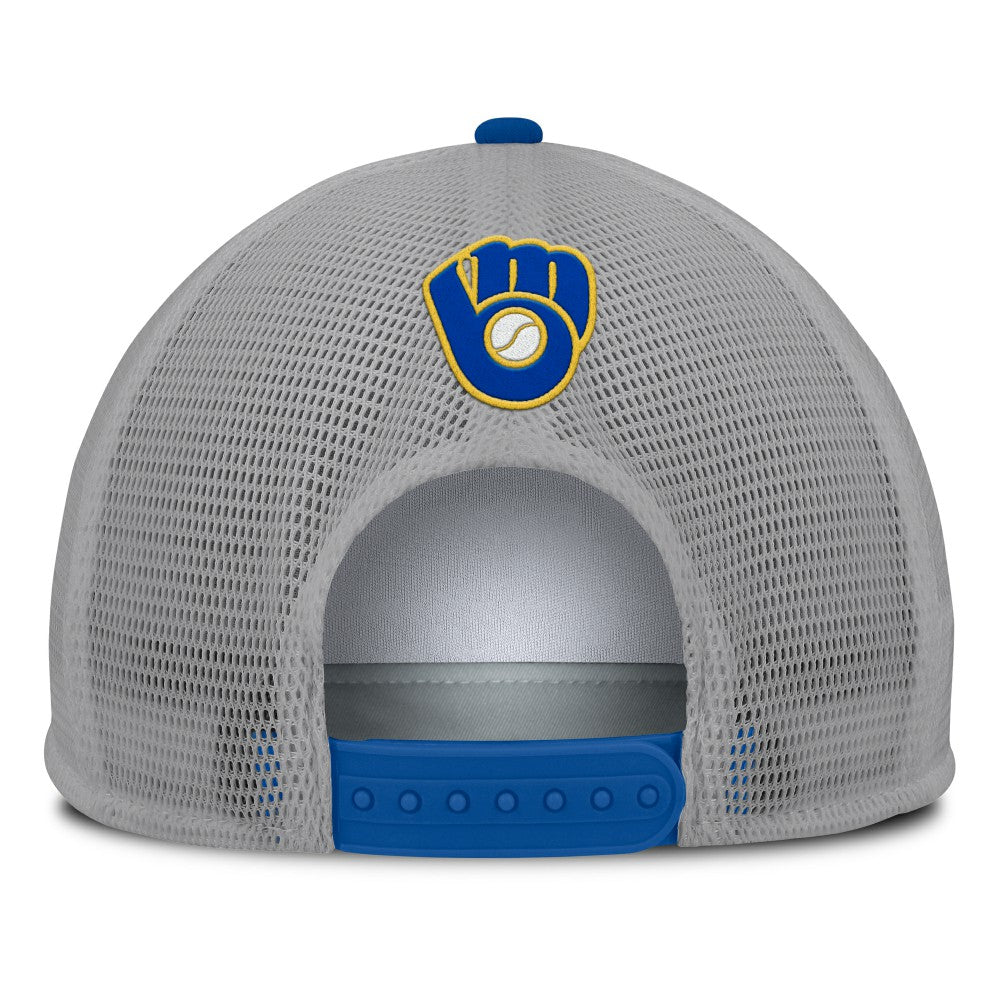 Gray/White Milwaukee Brewers Fanatics Cranked Foam Front Patch Trucker Adjustable Hat