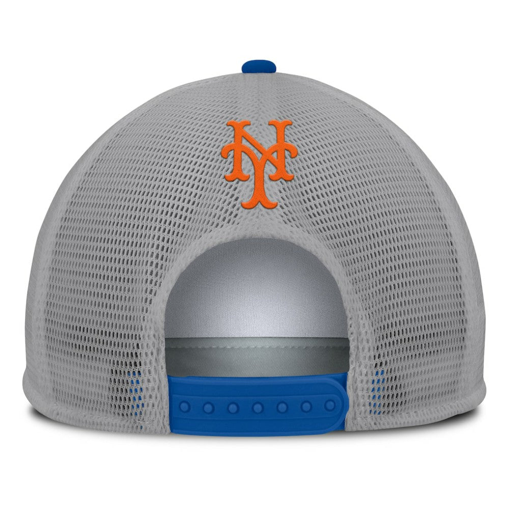 Gray/White New York Mets Fanatics Cranked Foam Front Patch Trucker Adjustable Hat