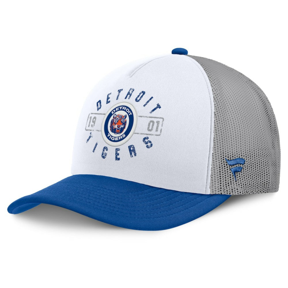 White/Navy Detroit Tigers Fanatics Designated A-Frame Foam Front Trucker Adjustable Hat