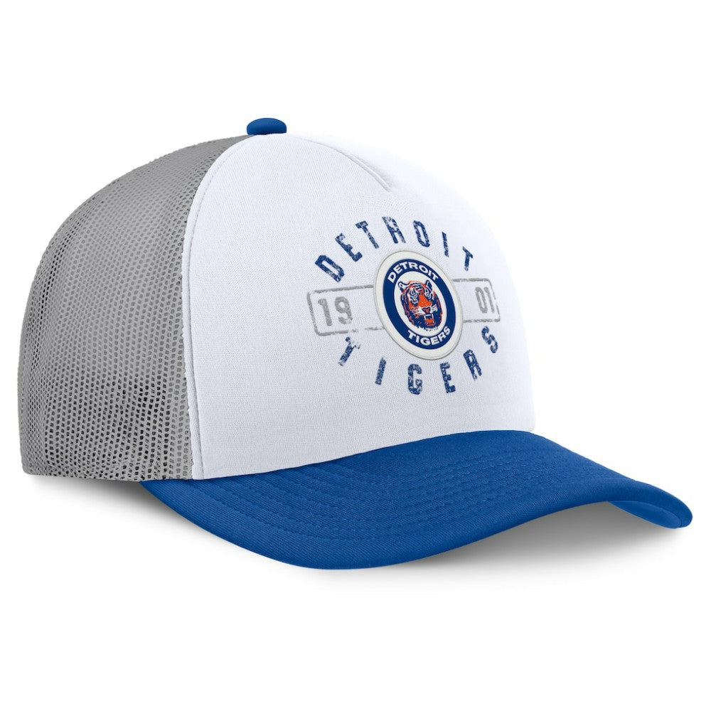 White/Navy Detroit Tigers Fanatics Designated A-Frame Foam Front Trucker Adjustable Hat