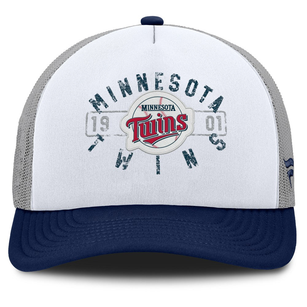 White/Navy Minnesota Twins Fanatics Designated A-Frame Foam Front Trucker Adjustable Hat