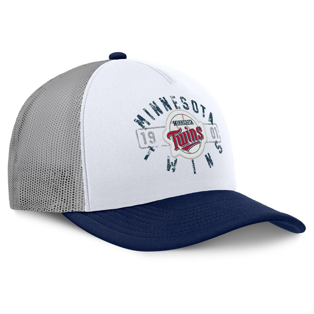 White/Navy Minnesota Twins Fanatics Designated A-Frame Foam Front Trucker Adjustable Hat