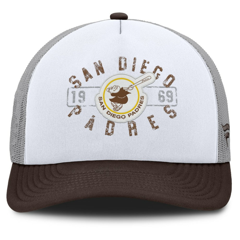 White/Brown San Diego Padres Fanatics Designated A-Frame Foam Front Trucker Adjustable Hat