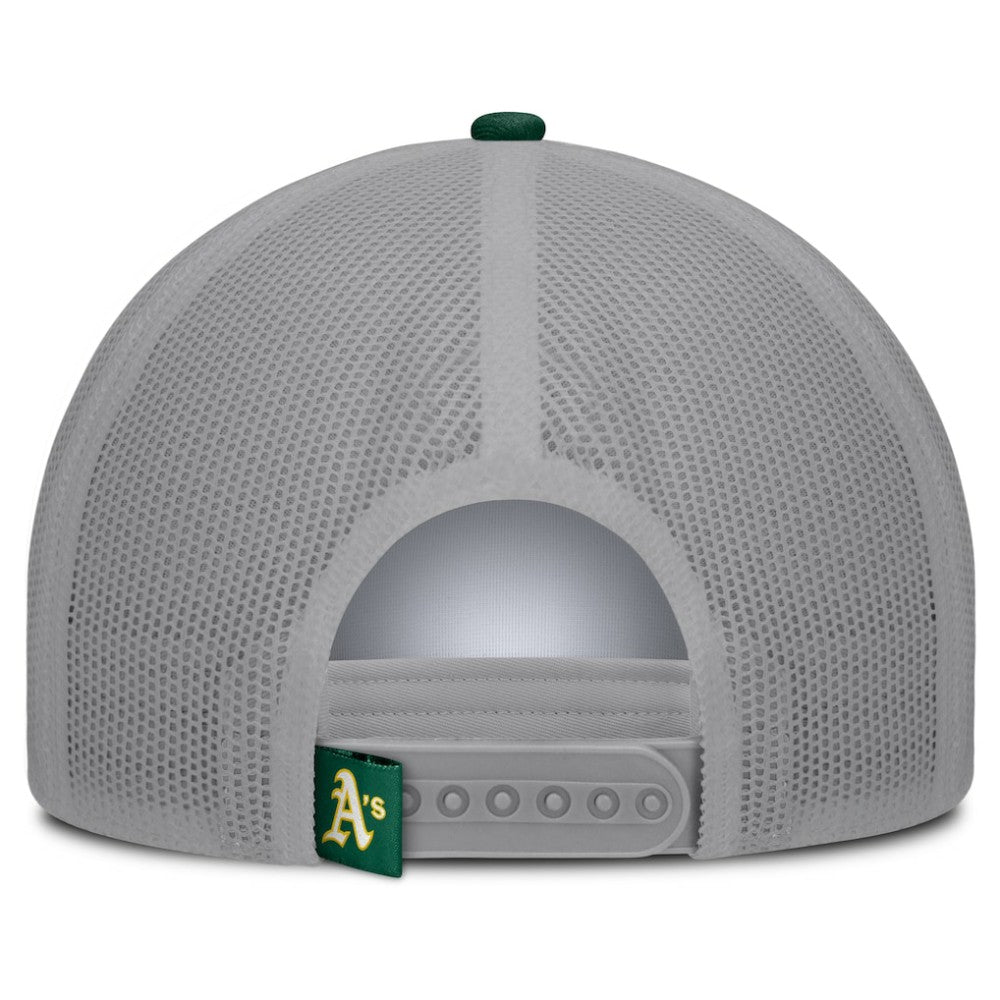White/Green Athletics Fanatics Designated A-Frame Foam Front Trucker Adjustable Hat