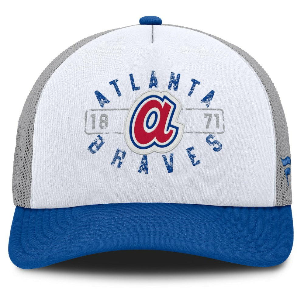 White/Royal Atlanta Braves Fanatics Designated A-Frame Foam Front Trucker Adjustable Hat
