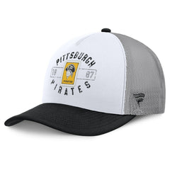 White/Black Pittsburgh Pirates Fanatics Designated A-Frame Foam Front Trucker Adjustable Hat