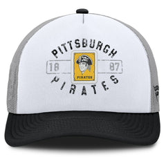 White/Black Pittsburgh Pirates Fanatics Designated A-Frame Foam Front Trucker Adjustable Hat
