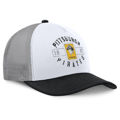 White/Black Pittsburgh Pirates Fanatics Designated A-Frame Foam Front Trucker Adjustable Hat