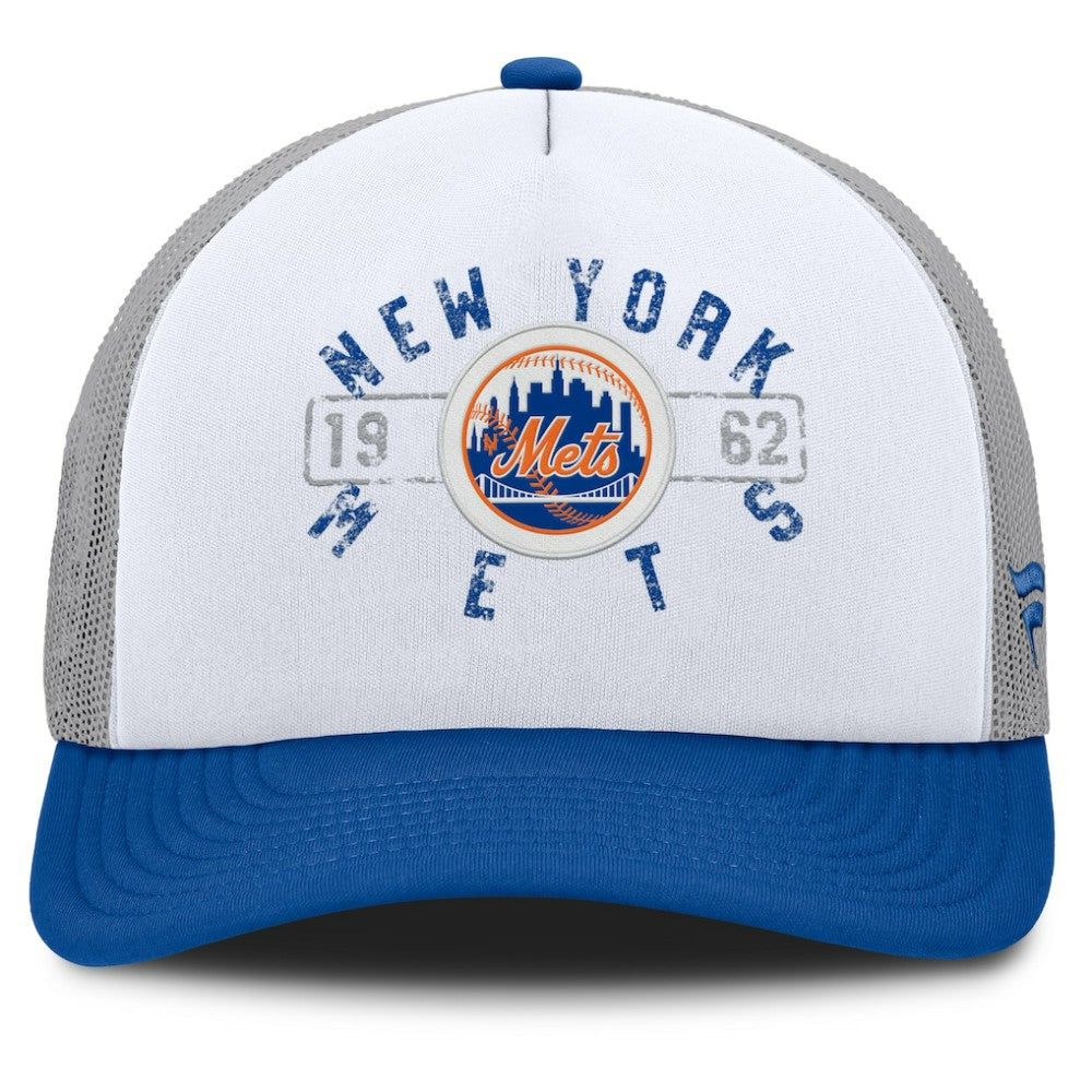 White/Royal New York Mets Fanatics Designated A-Frame Foam Front Trucker Adjustable Hat