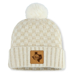 Natural Texas Rangers Fanatics Women's Matchstick Cuffed Knit Hat with Pom- Natural