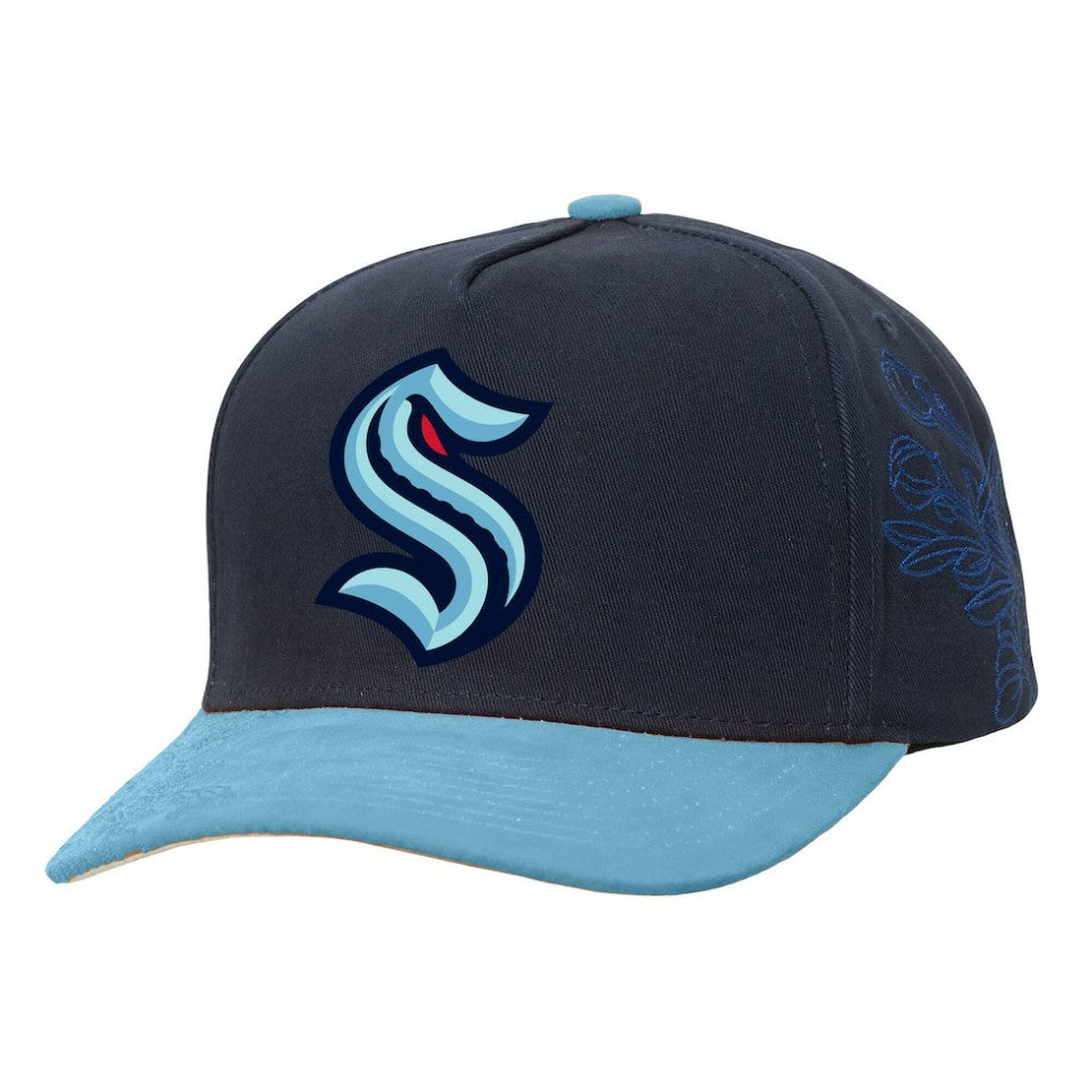 NHL Seattle Kraken Mitchell & Ness May Flowers Pro Crown Adjustable Hat