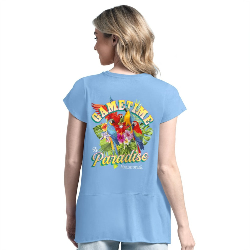 Light Blue Tampa Bay Rays Margaritaville Women's Gametime is Paradise T-Shirt