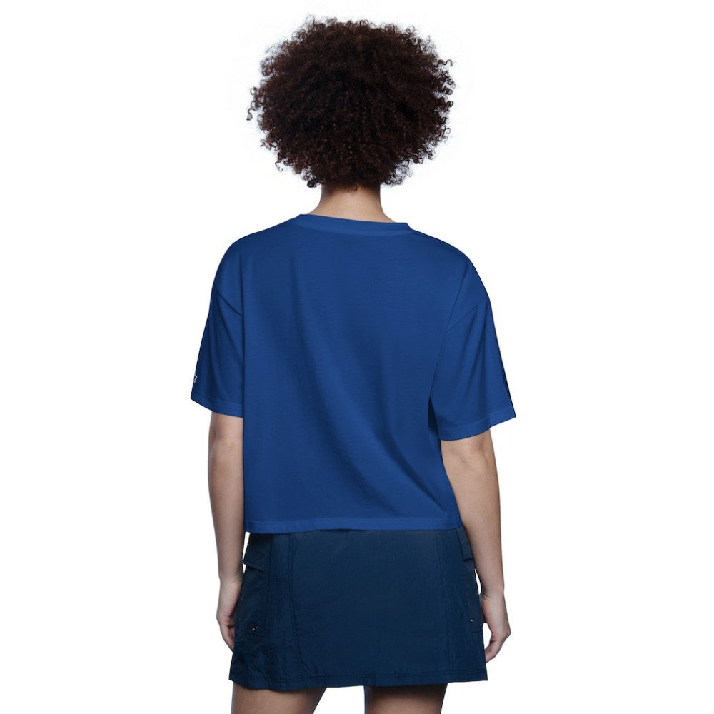 Royal Chicago Cubs Starter Women's Play the Ball Boxy Cropped T-Shirt