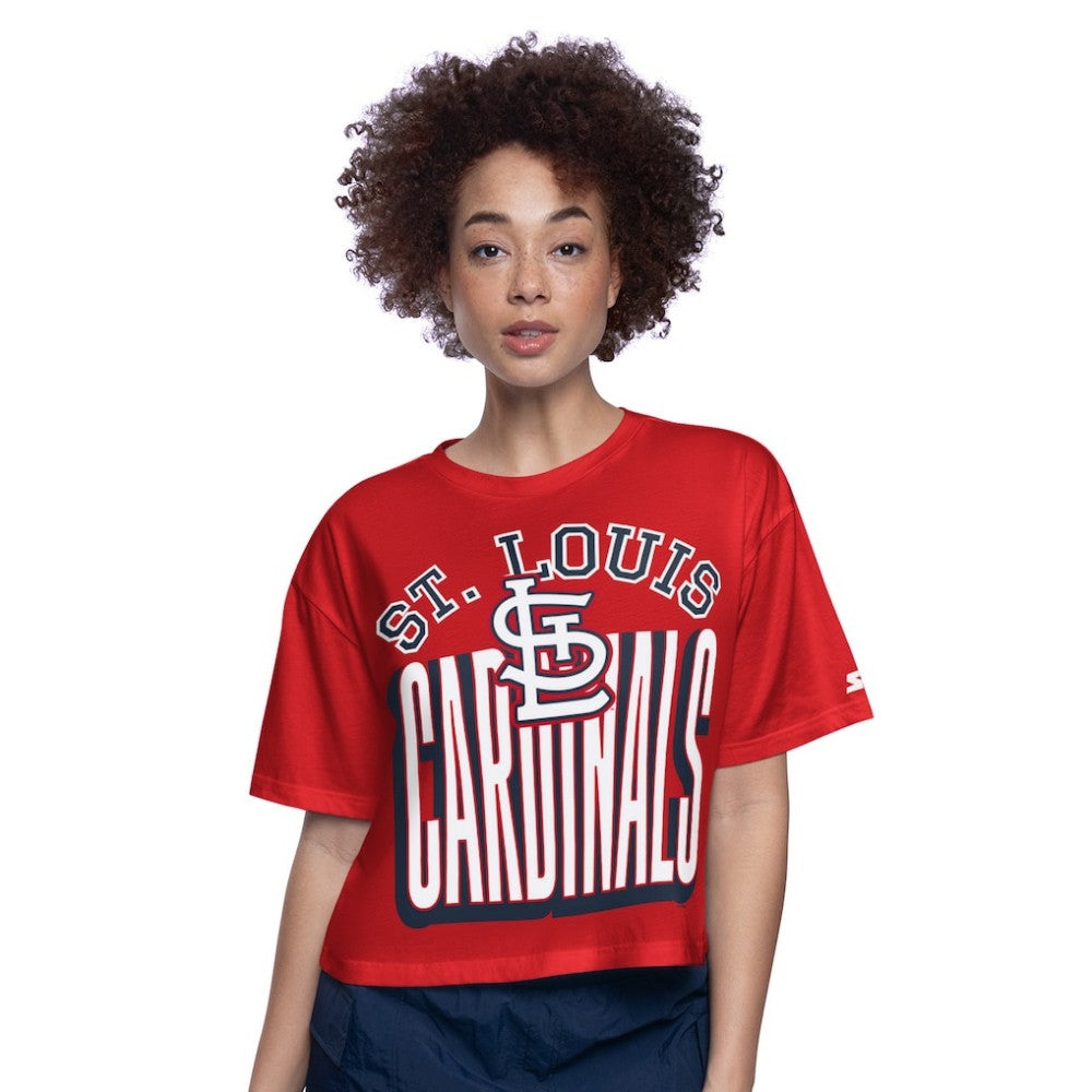 Red St. Louis Cardinals Starter Women's Play the Ball Boxy Cropped T-Shirt