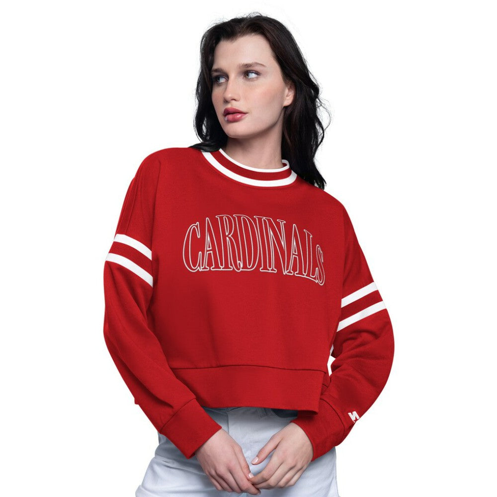 Red St. Louis Cardinals Starter Women's Power Play Cropped Pullover Sweatshirt