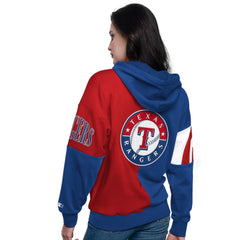 Royal/Red Texas Rangers Starter Women's Curve Ball Full Zip Hoodie Sweatshirt